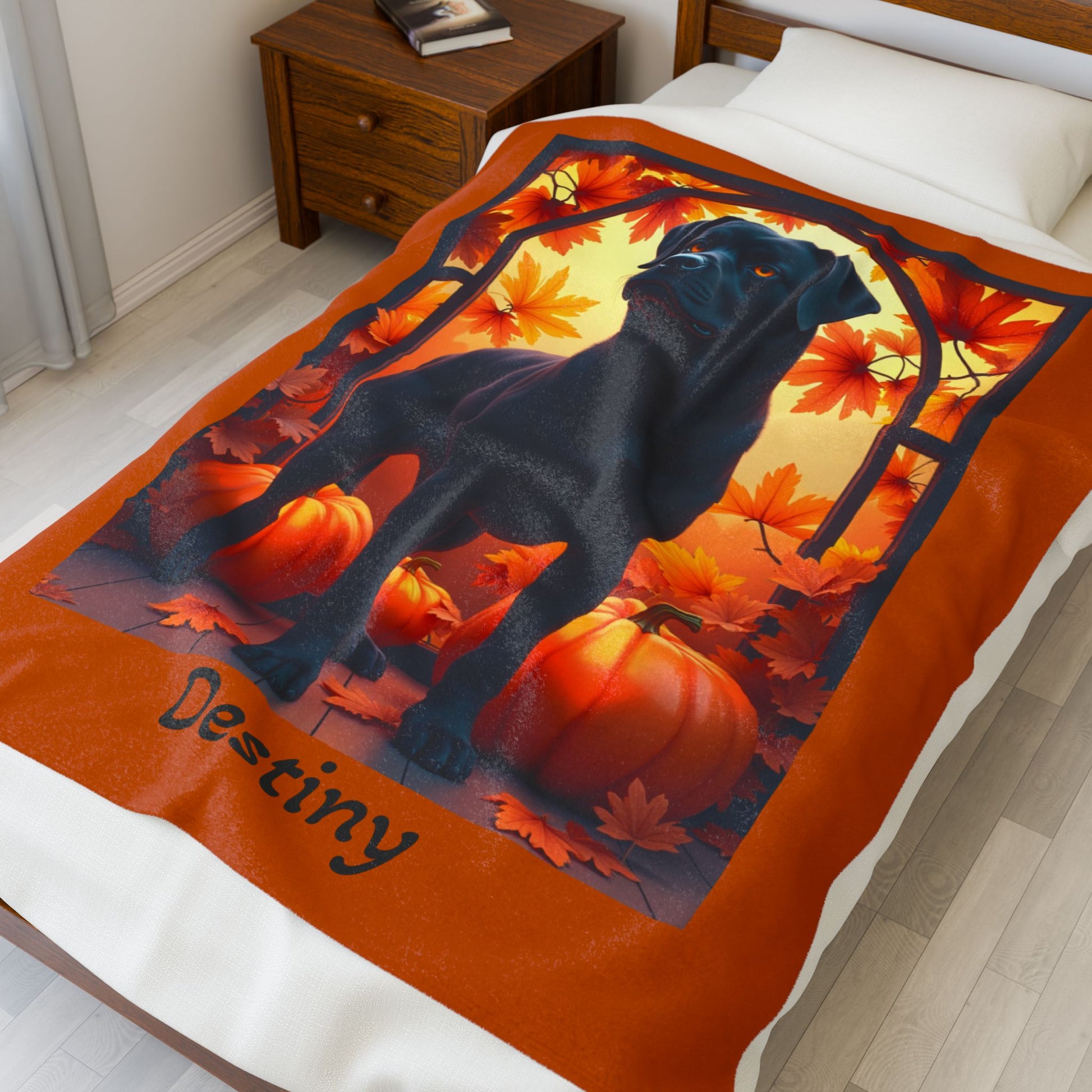 Rottweiler Black Coat Velveteen Blanket, Personalized Plush Dog Throw, Dog Owner Gift
