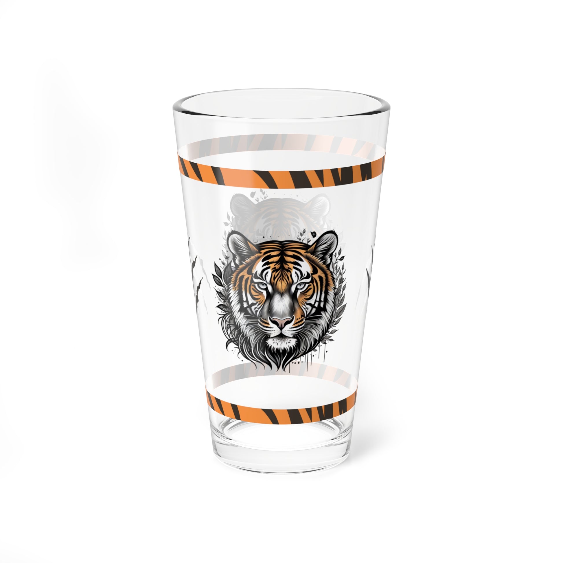 Empower Your Mind 16oz Tiger Pint Glass - Inspiring Strength, Courage, and Empowerment