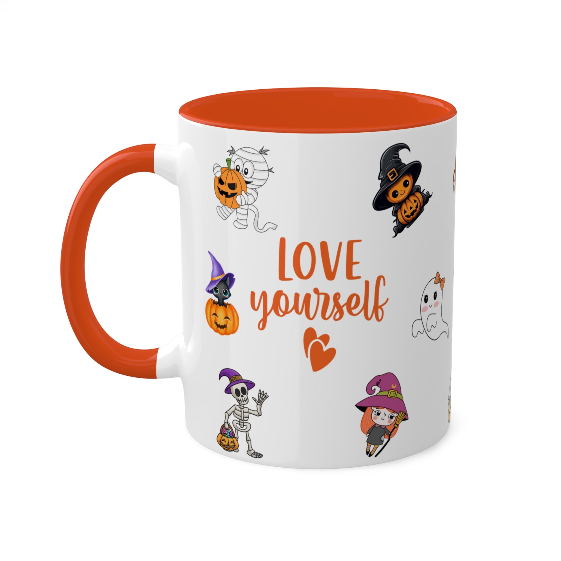 Love Yourself  - Halloween Affirmation Mug - 11oz Ceramic Coffee Cup with Positive Quotes & Cute Vibes