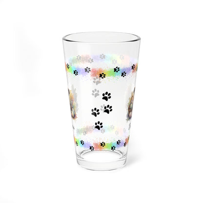 Border Collie (Brown & White) Personalized Easter Puppy 16oz Pint Glass - Custom Dog Design, Mental Health Gift, Easter Décor, and Festive Celebrations