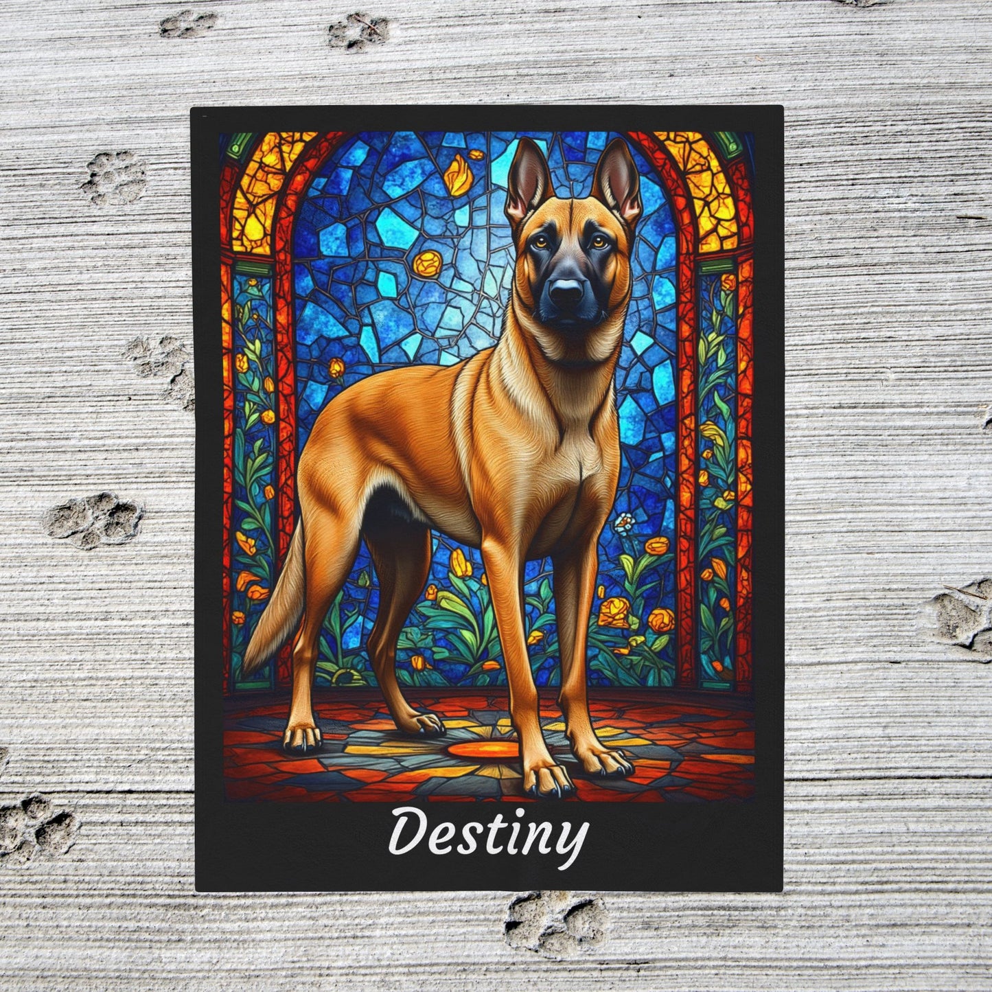 Belgian Malinois Fawn Coat Velveteen Blanket, Artistic Dog Throw, Custom Gift for Dog Owners