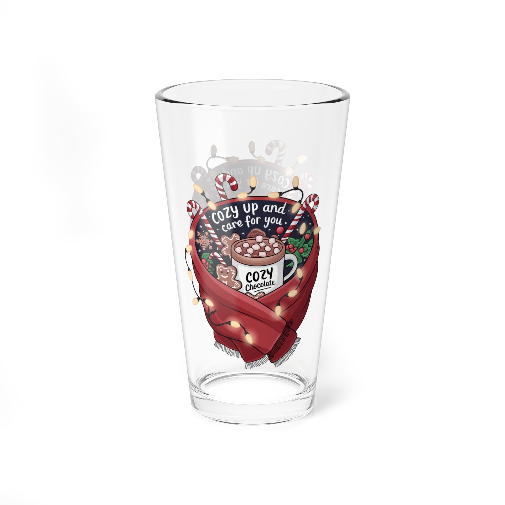 Cozy Up And Care For You, Christmas Pint Glass, 16oz