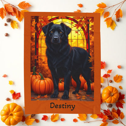 Australian Shepherd (Black) Velveteen Blanket - Custom Dog Art Throw for Herding Fans