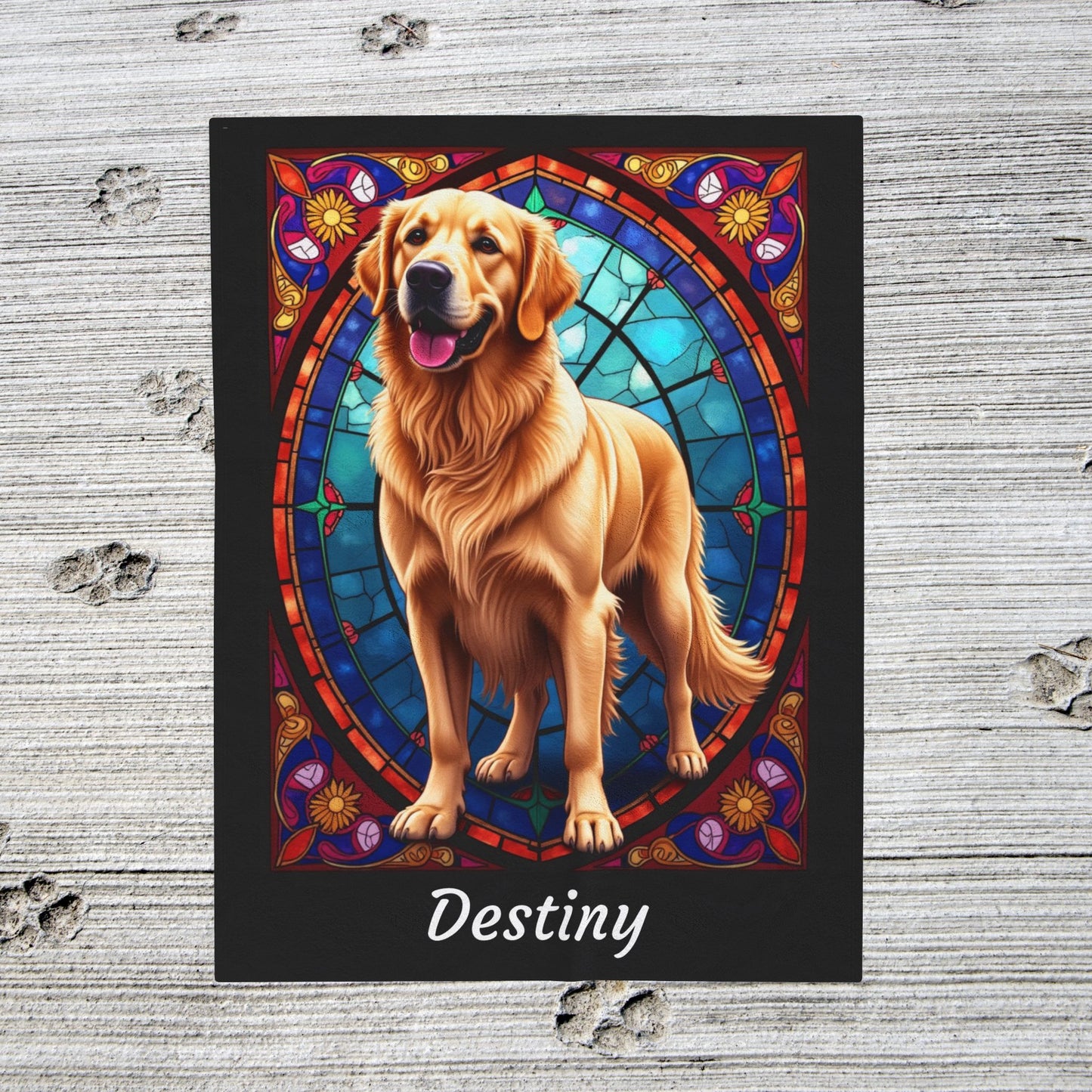 Golden Retriever Classic Coat Personalized Velveteen Plush Blanket, Unique Dog Lover Gift for Humans