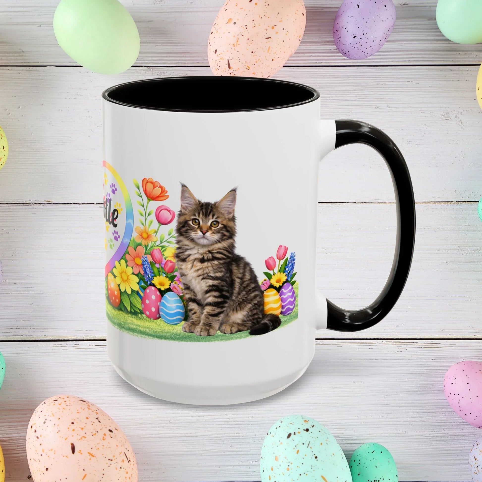 Shop our maine coon kitten easter mug featuring the 15oz style option from MySisterIsASurvivor.