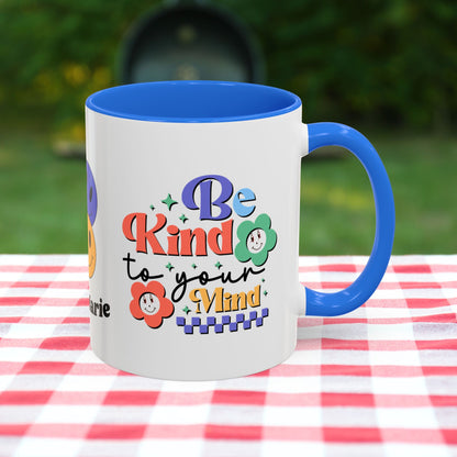 Be Kind to Your Mind - Personalized Retro Mental Wellness Mug for Mental Health Awareness & Self-Care