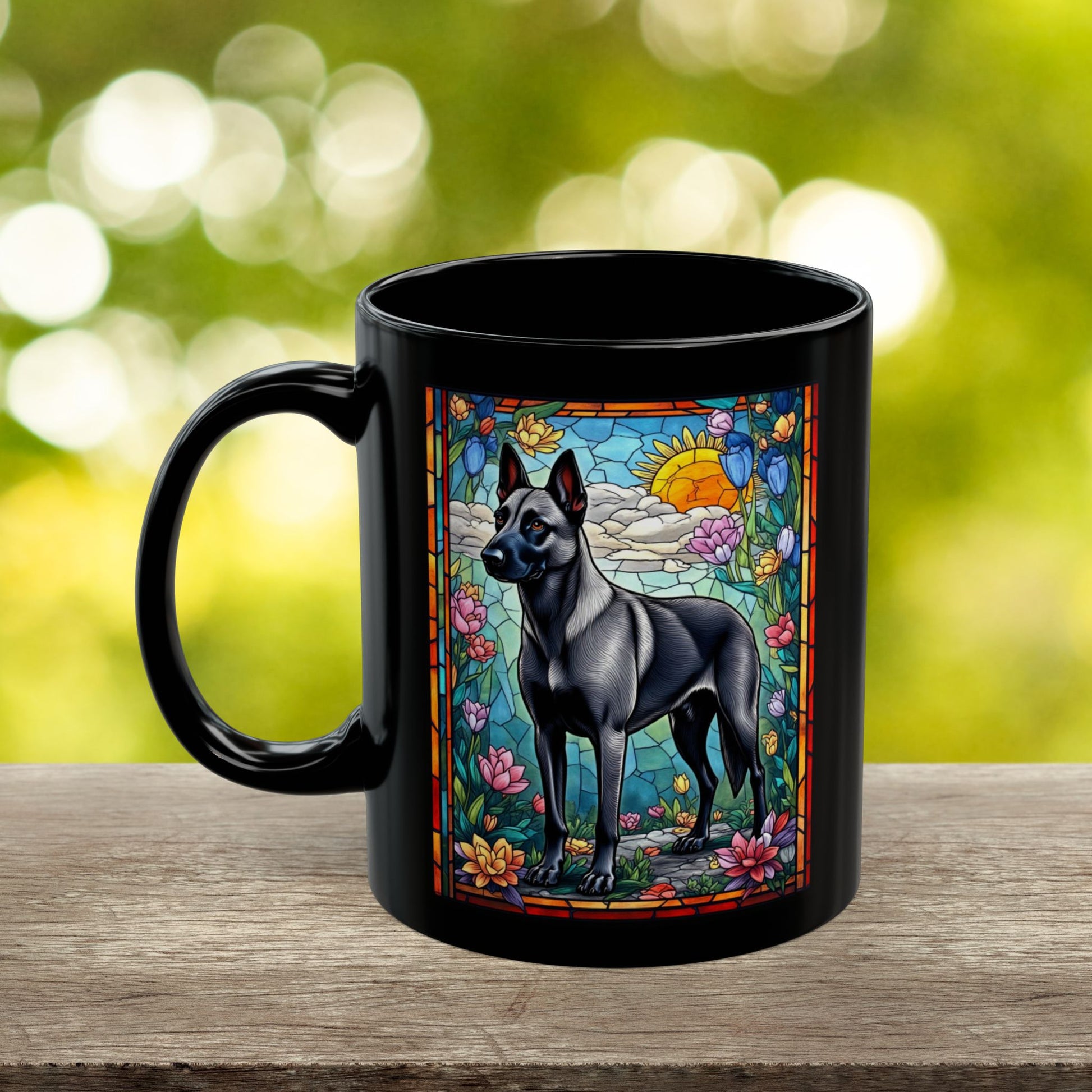 Gray Belgian Malinois custom name mug for pet parents