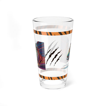 Bold Tiger Strides 16oz Tiger Pint Glass - Inspiring Strength, Courage, and Empowerment