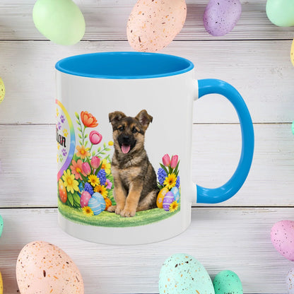 Shop our german shepherd sable puppy easter mug featuring the 11oz style option from MySisterIsASurvivor.