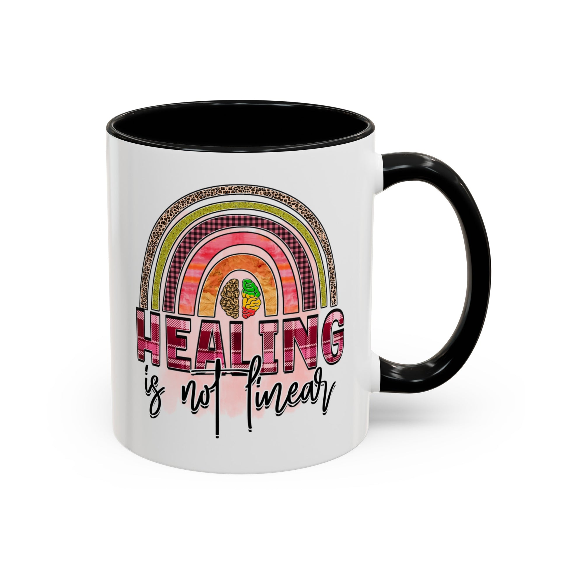 Healing Is Not Linear - Accent Coffee Mug (11, 15oz)