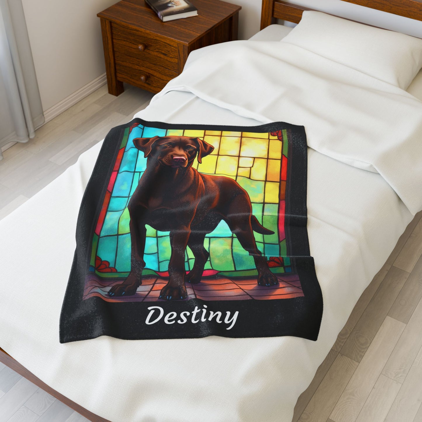 Labrador Retriever Chocolate Coat Blanket, Velveteen Plush Custom Dog Lover Throw, Pet Gift for Humans