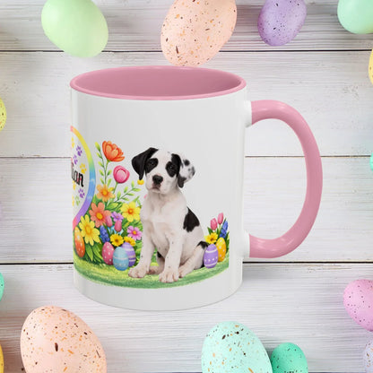Shop our great dane piebald puppy easter mug featuring the 11oz style option from MySisterIsASurvivor.