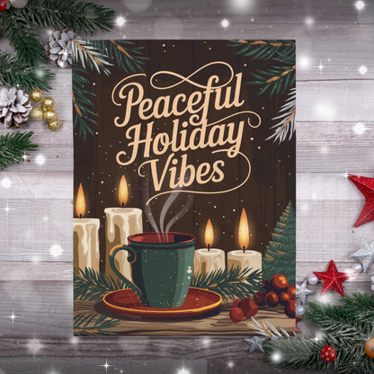 Holiday blanket “Peaceful Holiday Vibes” soft cozy Christmas throw for mindful winter comfort