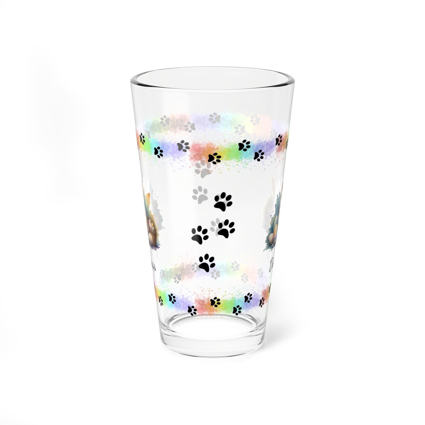 Shiba Inu Personalized Easter Puppy 16oz Pint Glass - Custom Dog Design, Mental Health Gift, Easter Décor, and Festive Celebrations