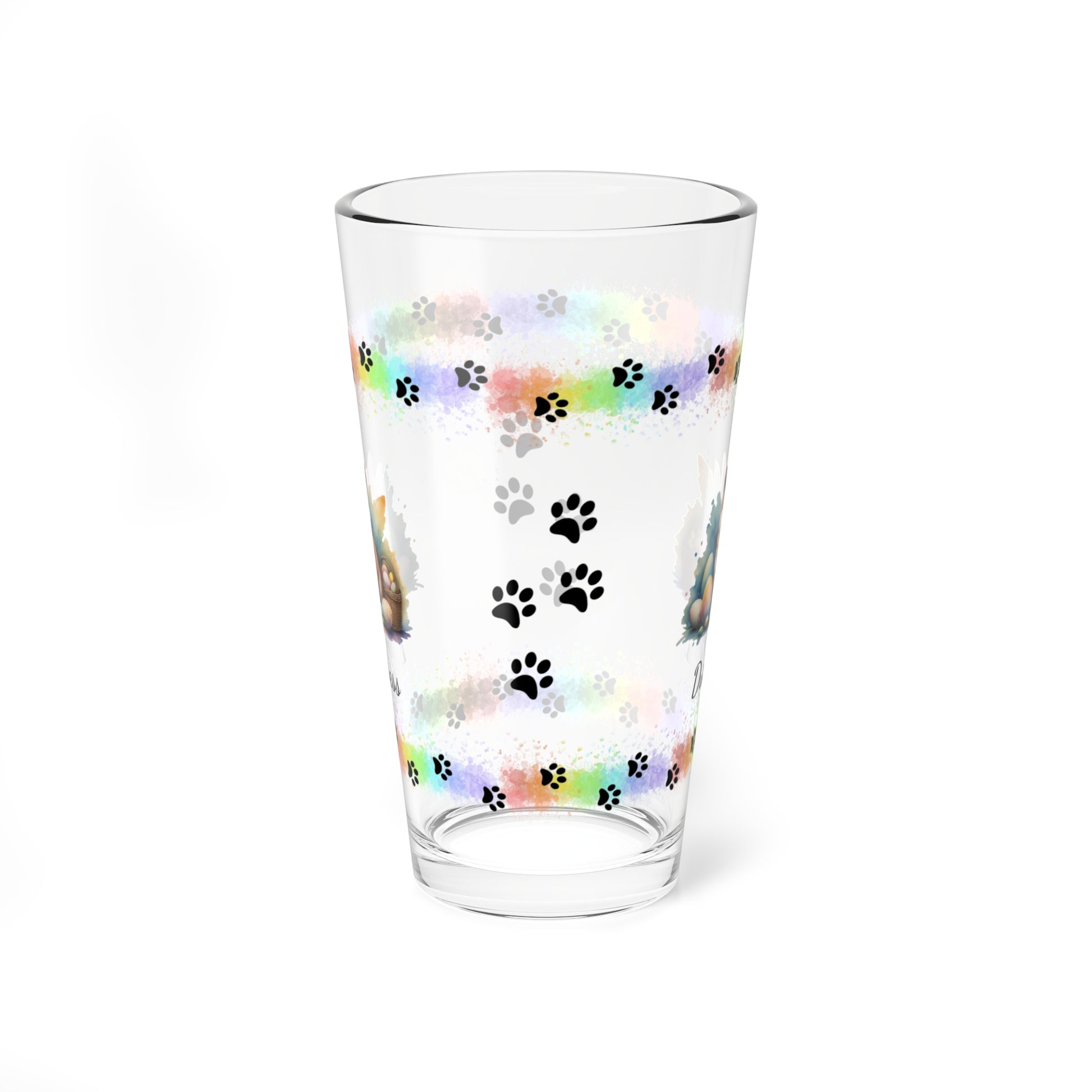Shiba Inu Personalized Easter Puppy 16oz Pint Glass - Custom Dog Design, Mental Health Gift, Easter Décor, and Festive Celebrations