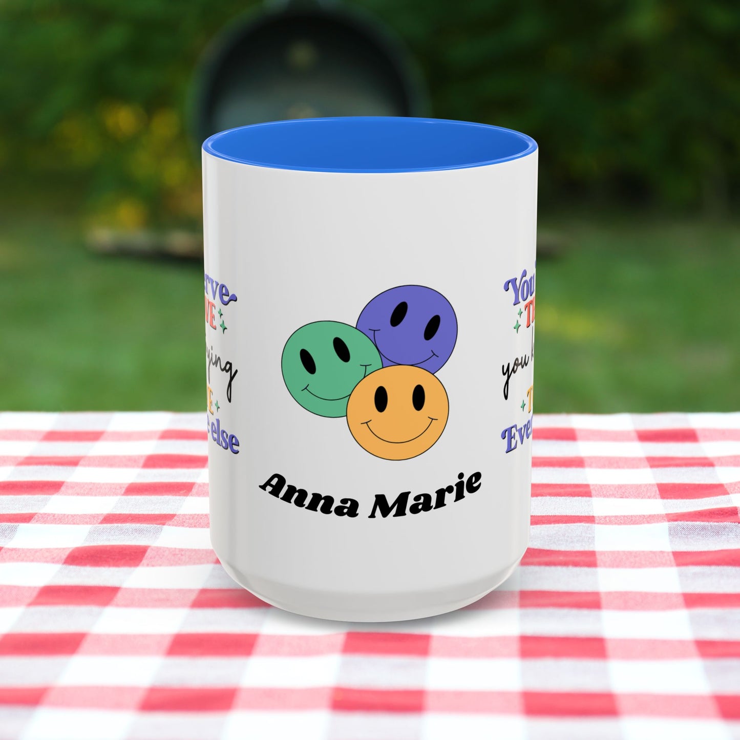 You Deserve the Love You Keep Trying to Give Everyone Else - Custom Retro Self-Care Mug for Emotional Wellness