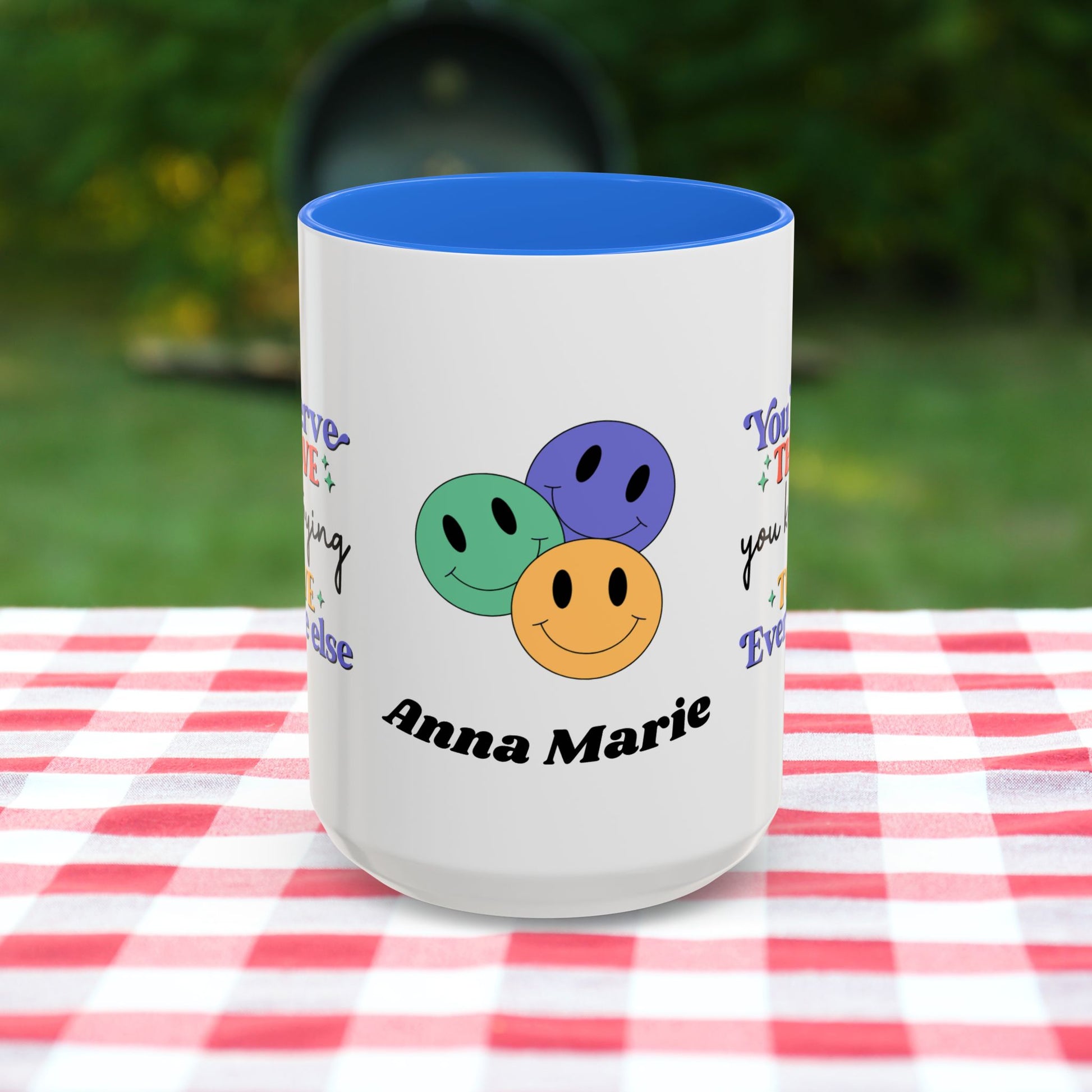 You Deserve the Love You Keep Trying to Give Everyone Else - Custom Retro Self-Care Mug for Emotional Wellness