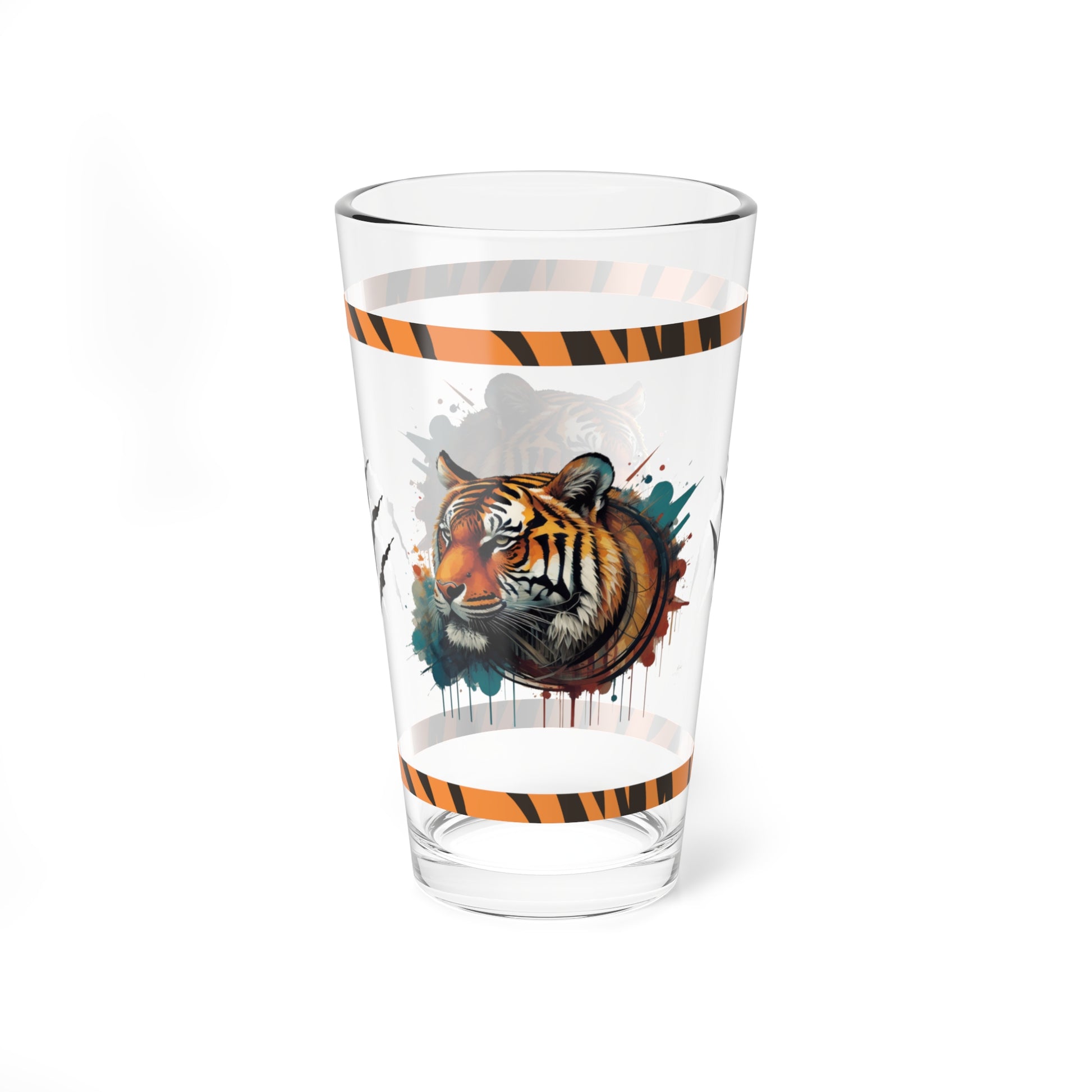 The Resilient Tiger Within 16oz Tiger Pint Glass - Inspiring Strength, Courage, and Empowerment