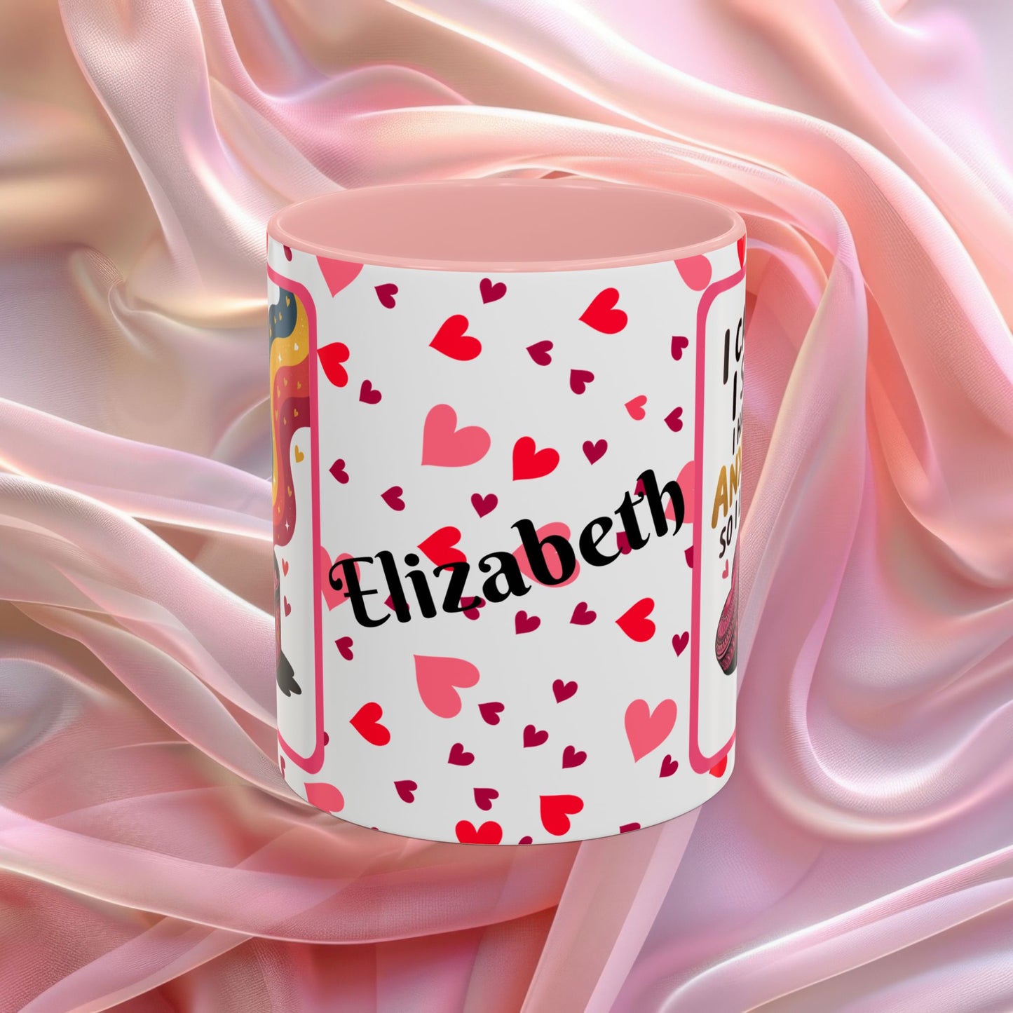I Came I Saw Valentines mug with bold motivational message, empowering Valentine coffee cup design