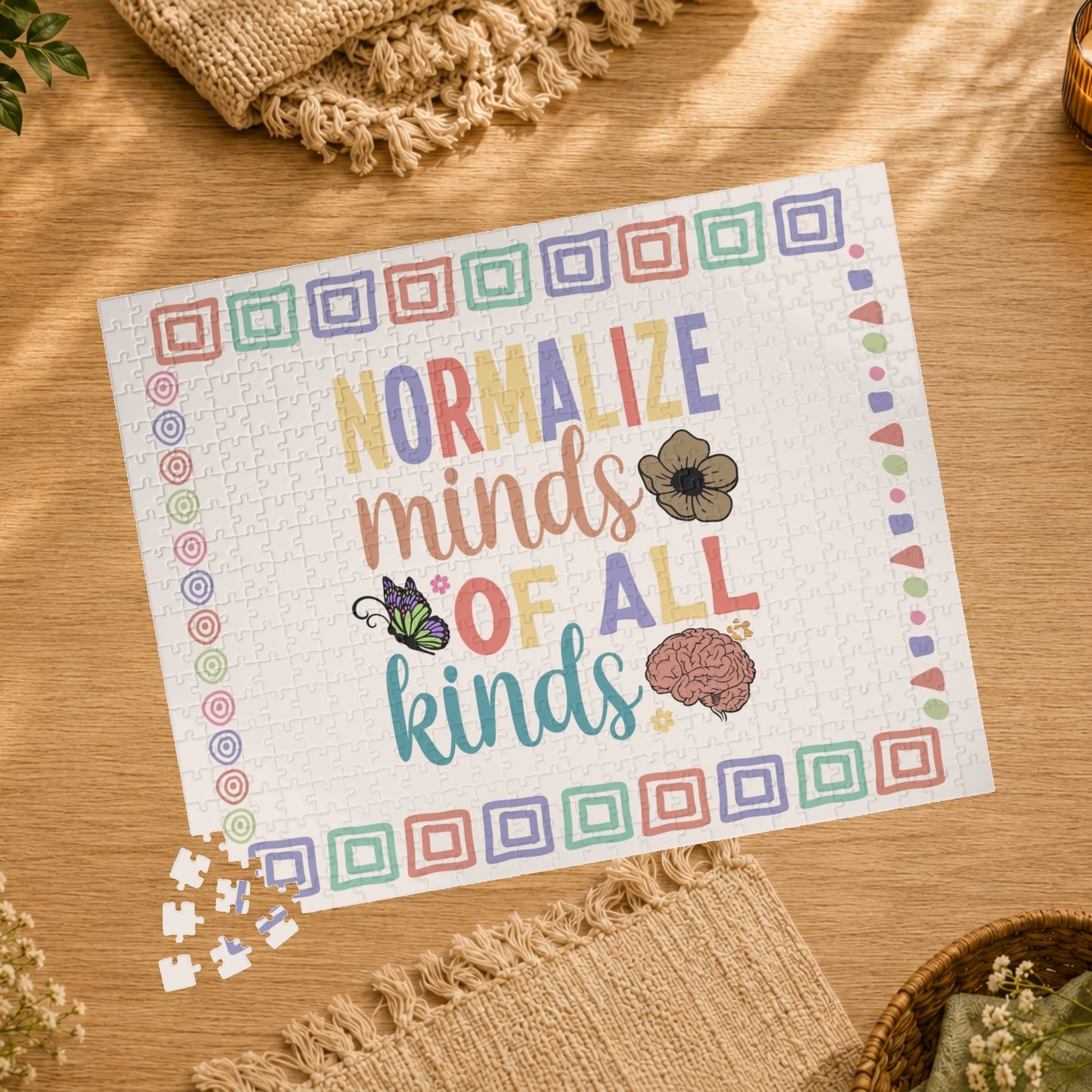 Normalize Minds of All Kinds - Affirmation Puzzle Gift for Survivors and Puzzle Lovers