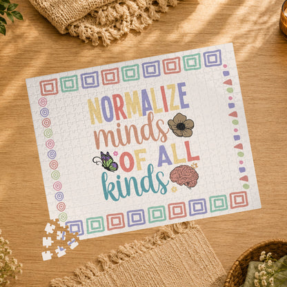 Normalize Minds of All Kinds - Affirmation Puzzle Gift for Survivors and Puzzle Lovers