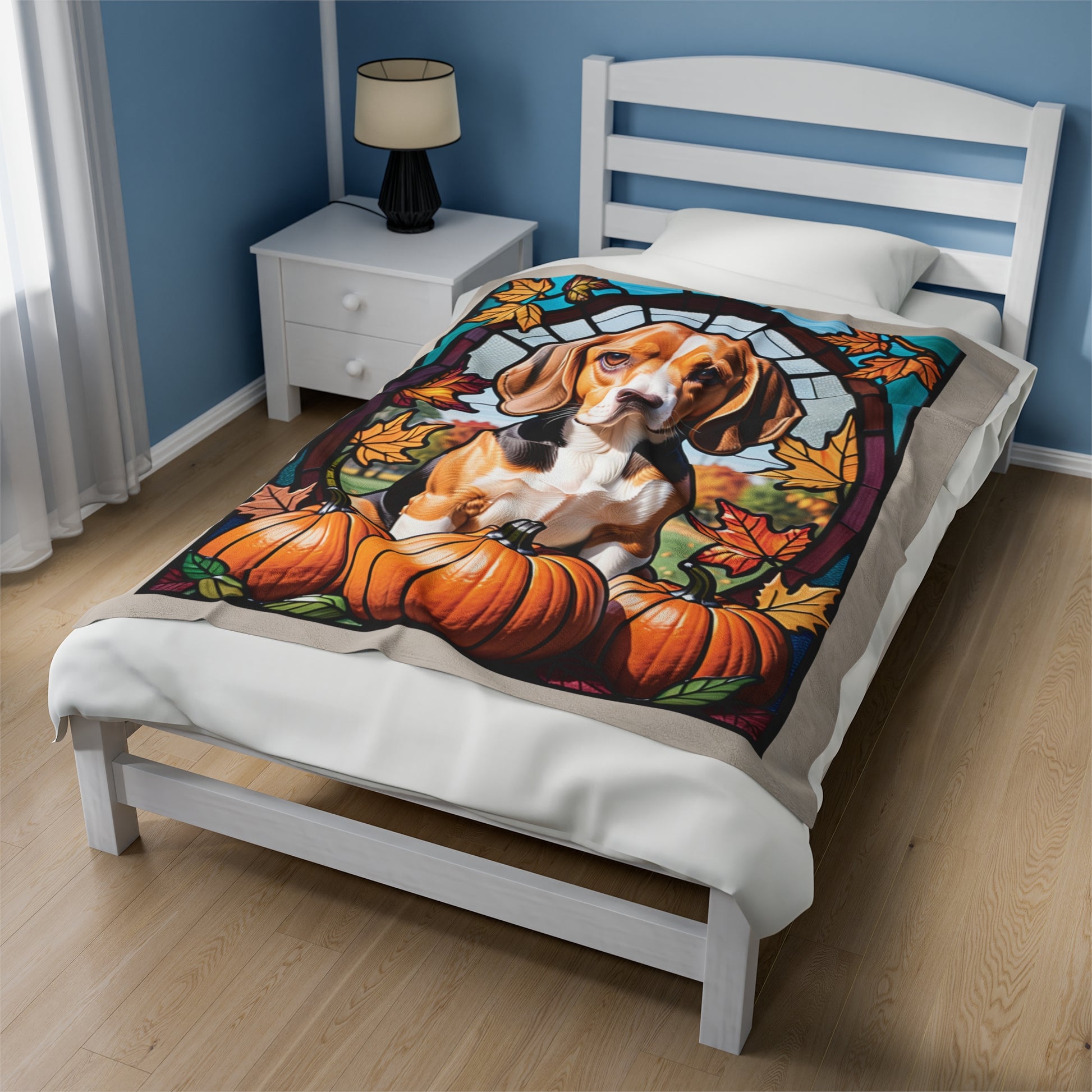 Beagle Dog Velveteen Plush Blanket - Pet Lover Gift, Beagle Pet Blanket, Dog Lover Gift