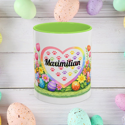 Shop our premium akita white puppy easter mug from MySisterIsASurvivor.