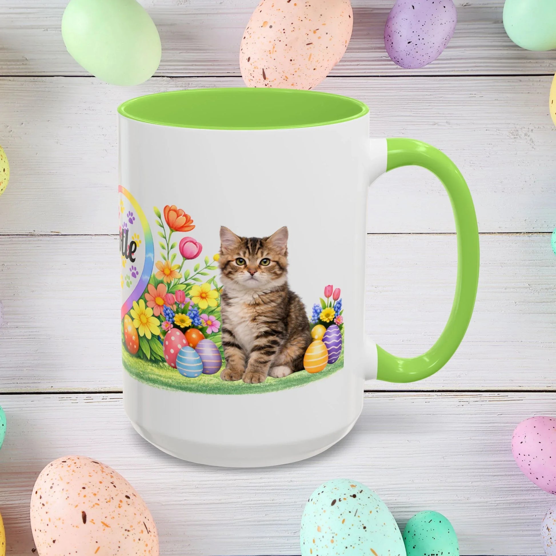 Shop our american bobtail kitten easter mug featuring the 15oz style option from MySisterIsASurvivor.