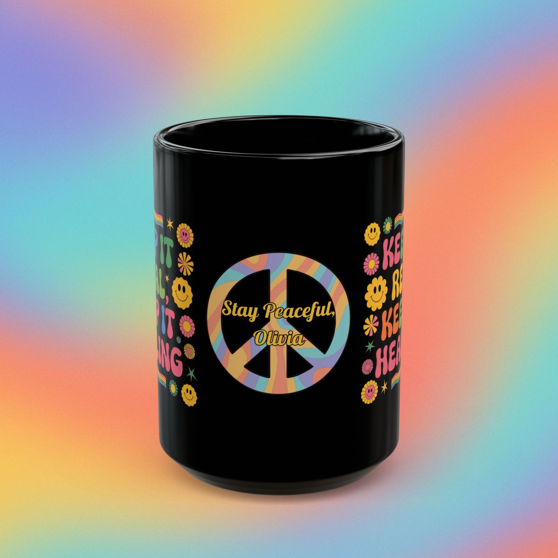 Keep It Real, Keep It Healing 70s Mental Health Coffee Mug, Positive Gift - MySisterIsASurvivor