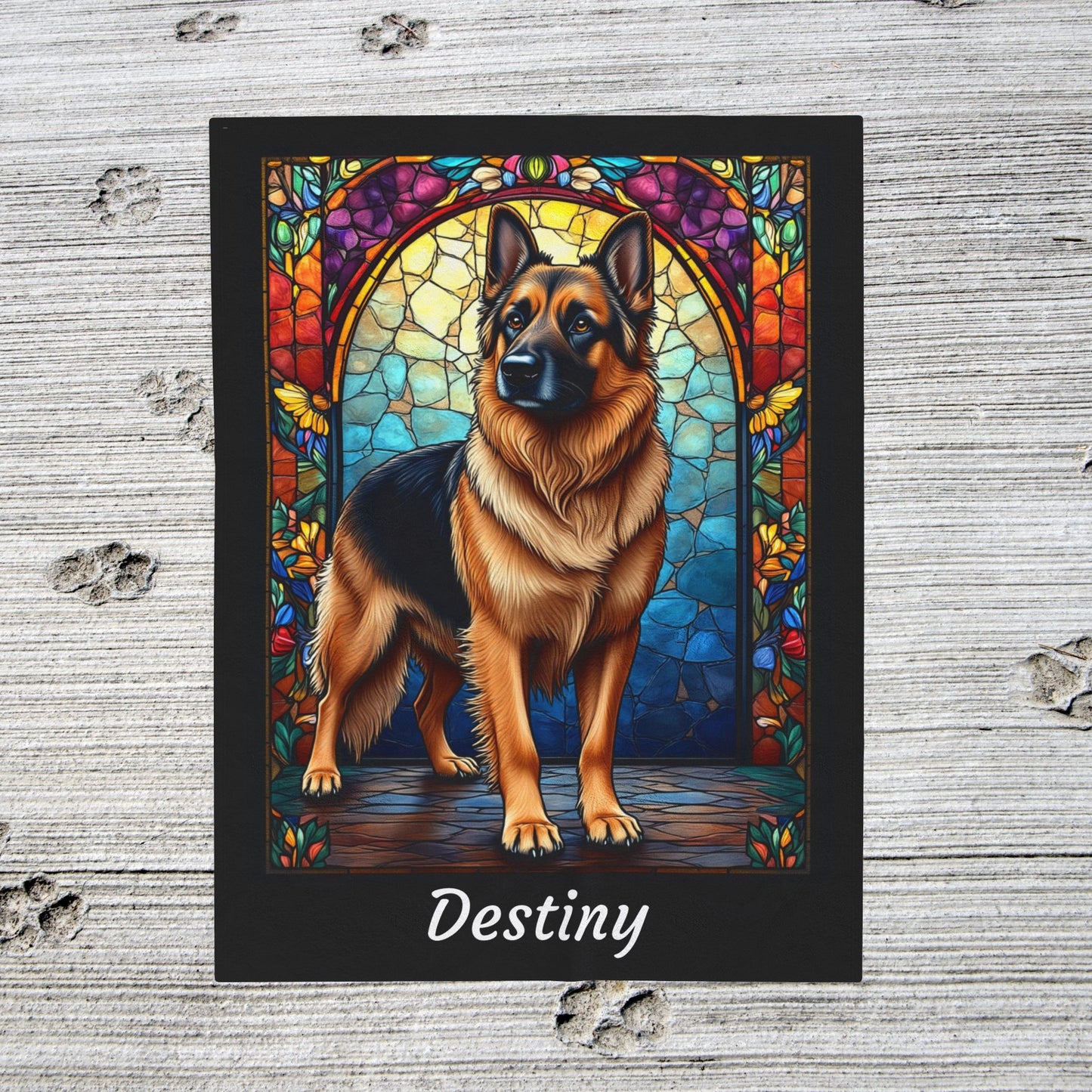 German Shepherd Black & Tan Coat Blanket, Artistic Dog Throw, Personalized Gift for Pet Lovers