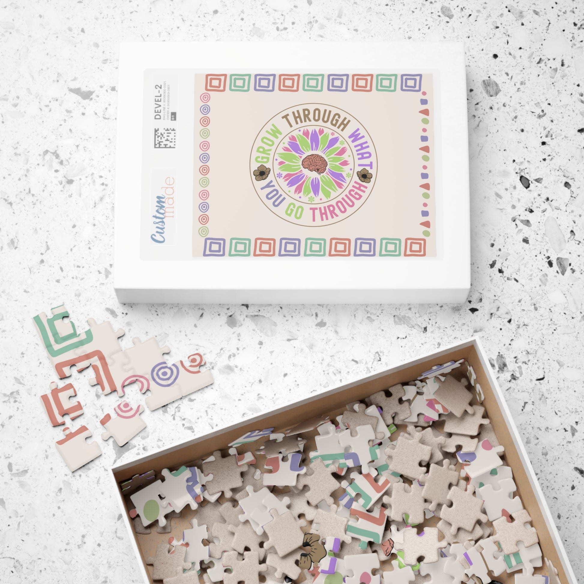 Grow Through What You Go Through - Mental Health Quote Puzzle