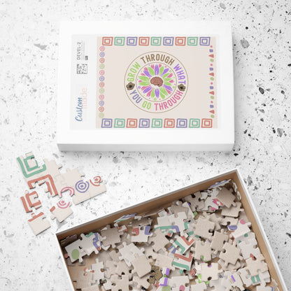Grow Through What You Go Through - Mental Health Quote Puzzle