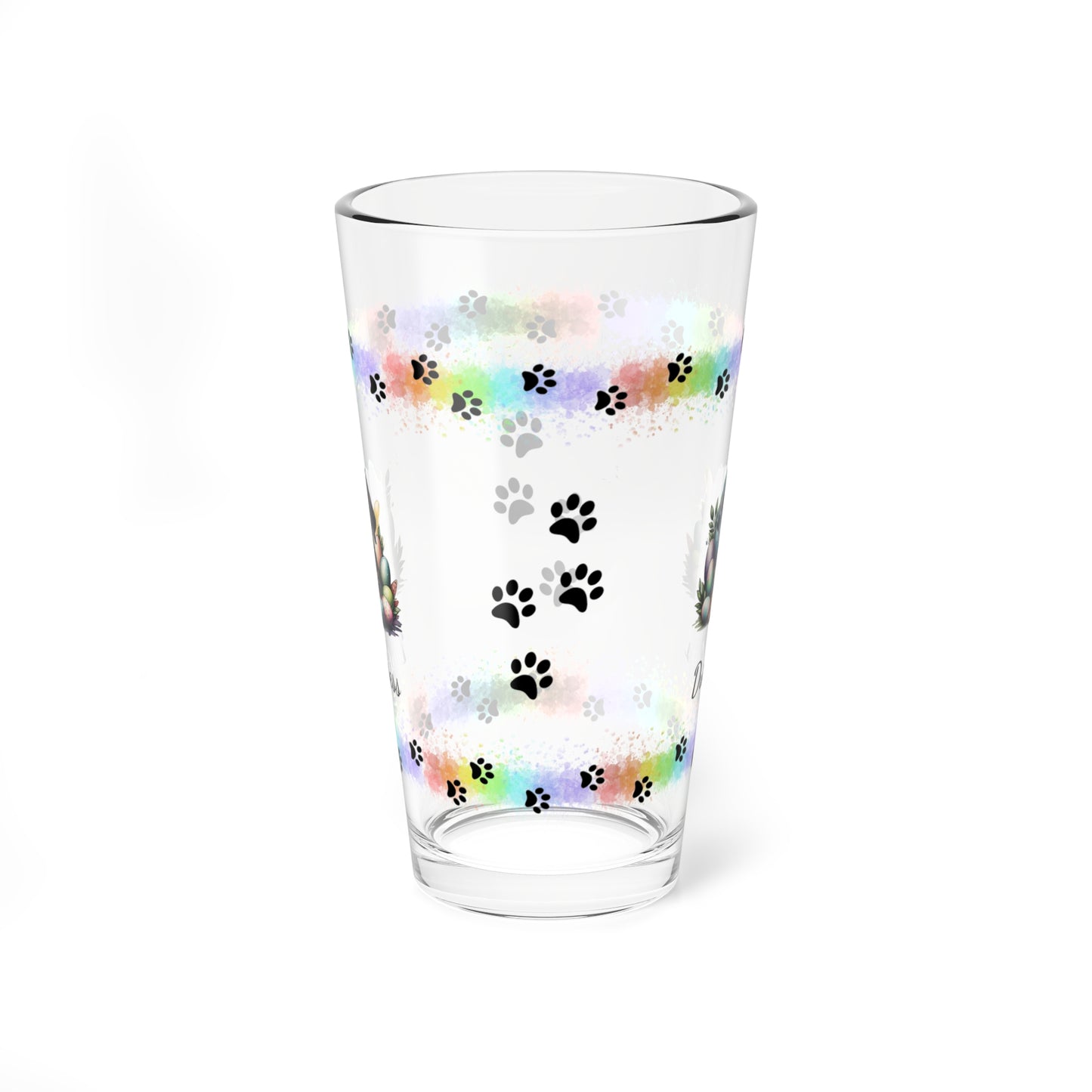 Dachshund Personalized Easter Puppy 16oz Pint Glass - Custom Dog Design, Mental Health Gift, Easter Décor, and Festive Celebrations