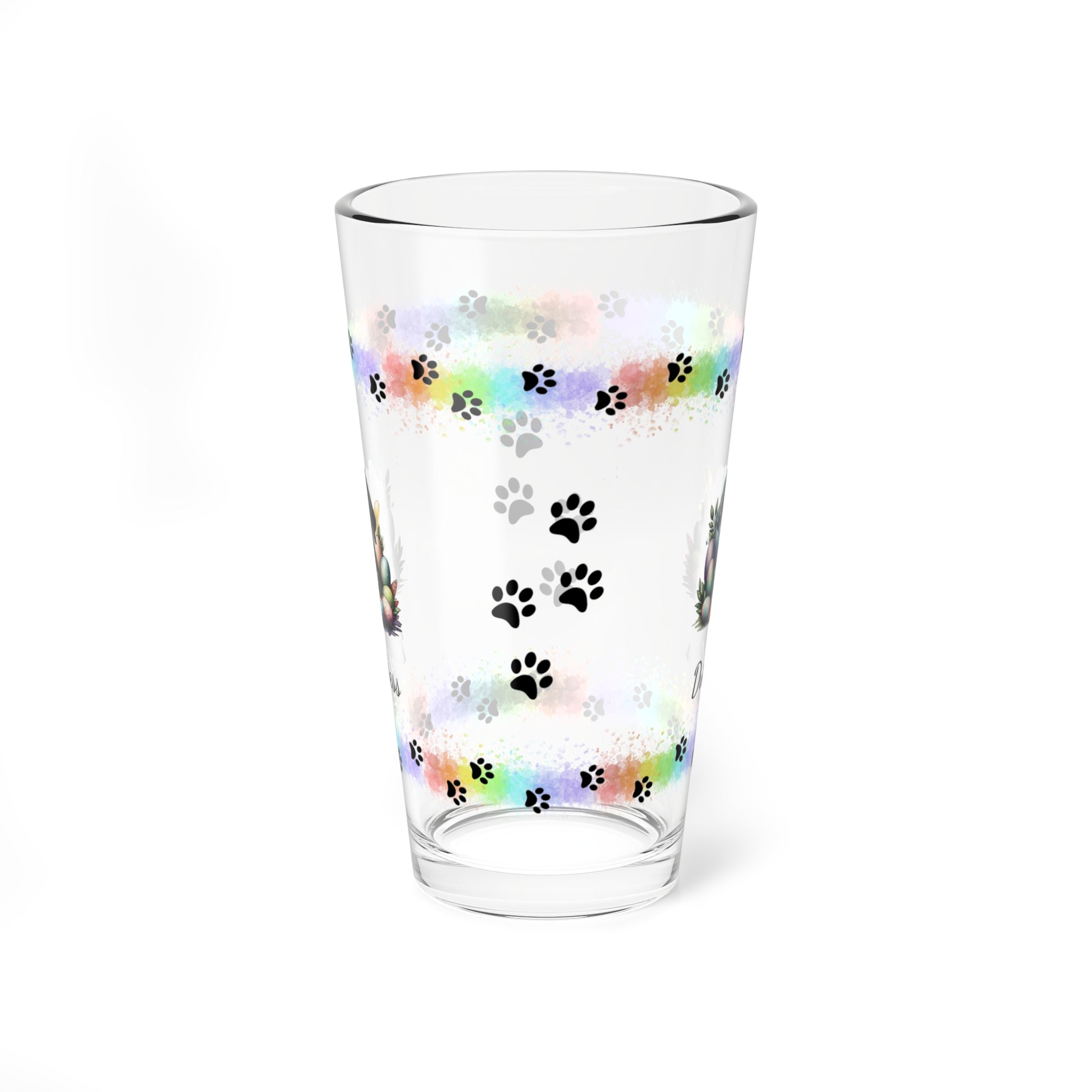 Dachshund Personalized Easter Puppy 16oz Pint Glass - Custom Dog Design, Mental Health Gift, Easter Décor, and Festive Celebrations