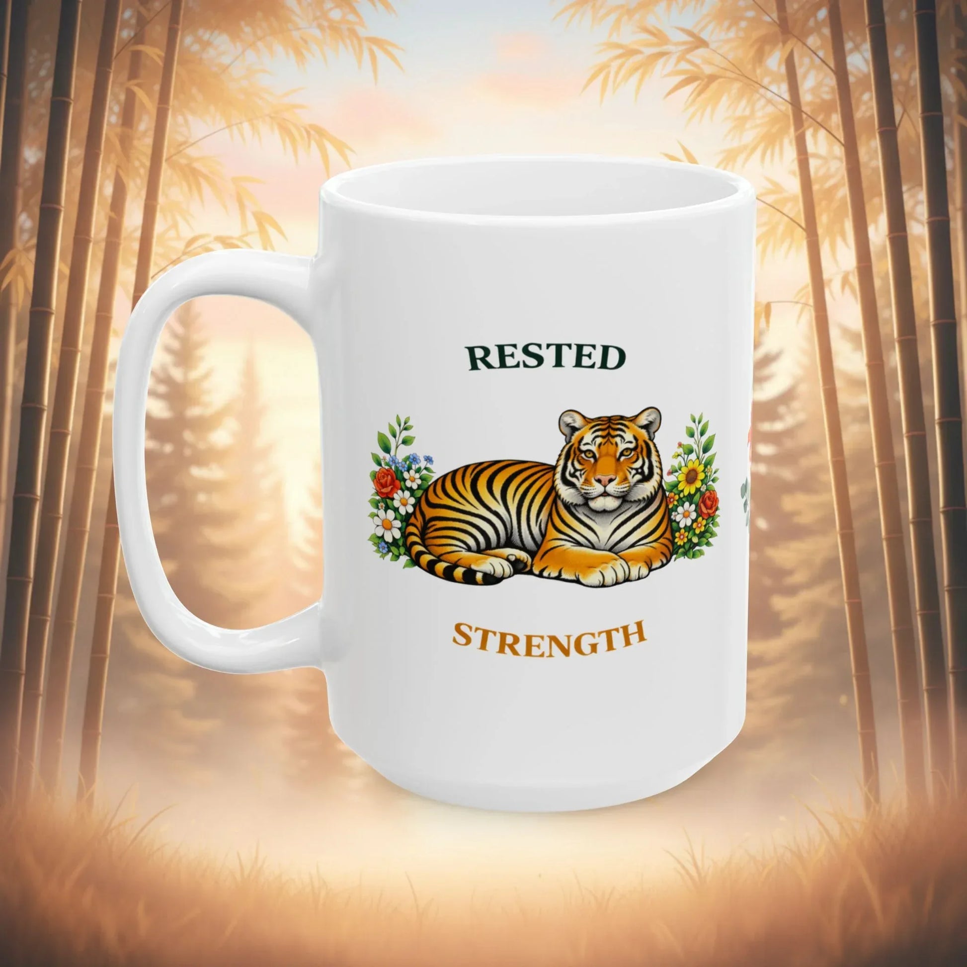 Shop our premium rested strength tiger mug from MySisterIsASurvivor.