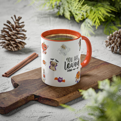 You Are Loved - Halloween Affirmation Mug - 11oz Ceramic Coffee Cup with Positive Quotes & Cute Vibes