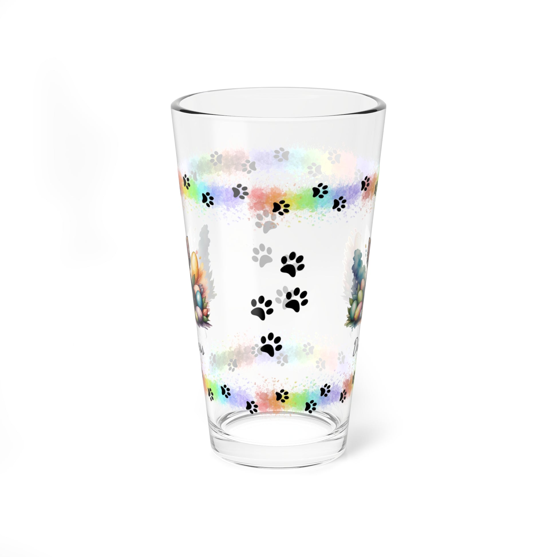 Yorkshire Terrier Personalized Easter Puppy 16oz Pint Glass - Custom Dog Design, Mental Health Gift, Easter Décor, and Festive Celebrations