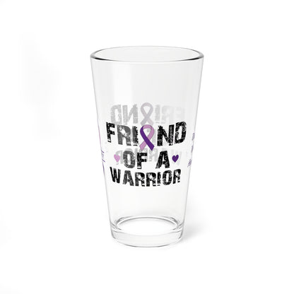 Friend of a Warrior: Personalized Domestic Violence Awareness Warrior Pint Glass - Proud Family Member