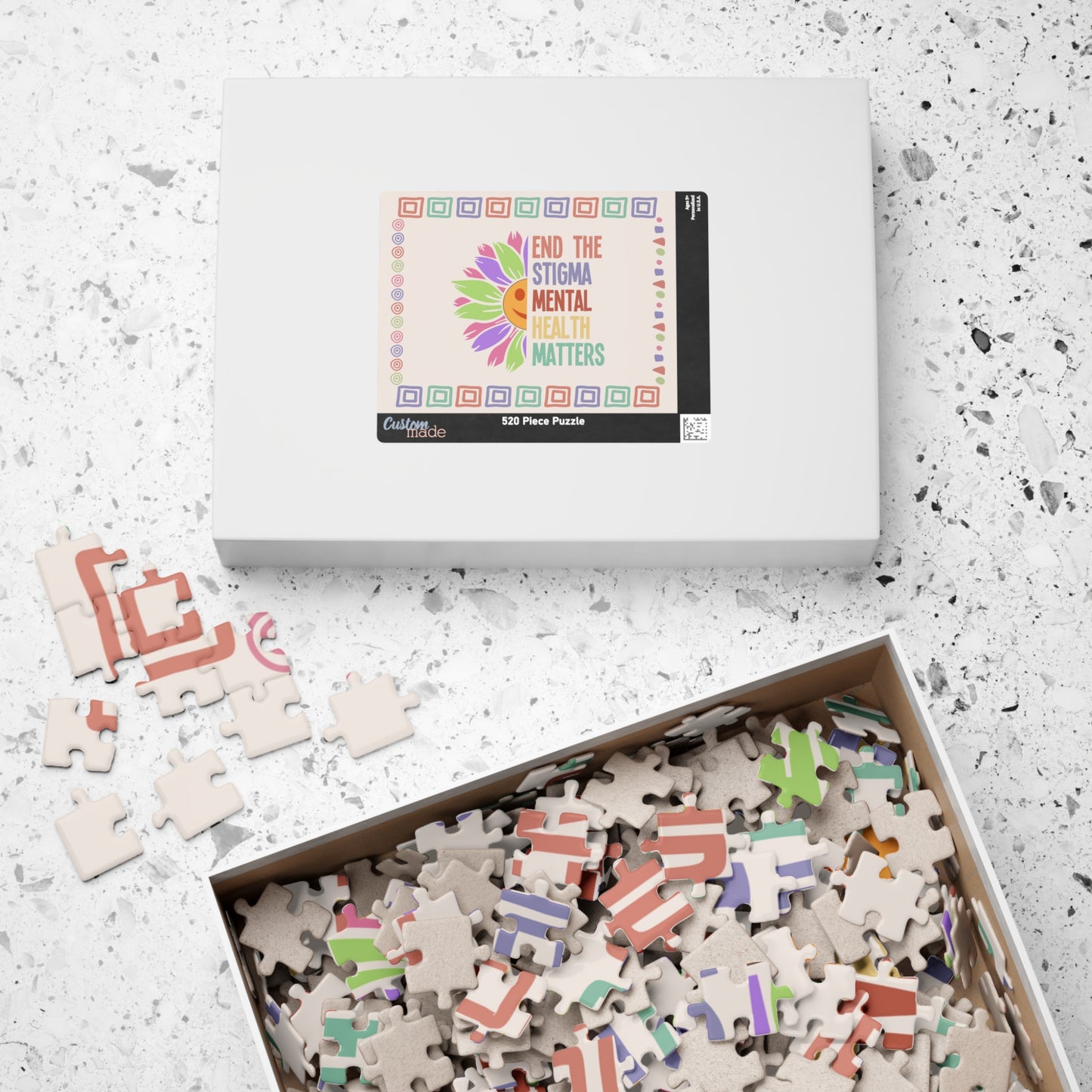 End the Stigma - Mental Health Matters Affirmation Puzzle Gift for Survivors and Puzzle Lovers