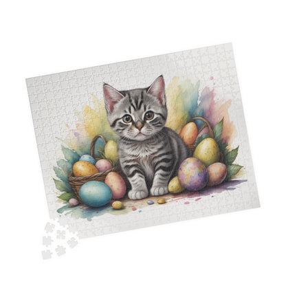 American Shorthair Easter Kitten Puzzle - Cat Lovers, Mental Health Benefits, Holiday Fun, Mindfulness, Stress Relief, Festive Gift