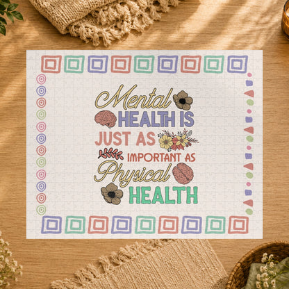 Mental Health Is Just as Important as Physical Health - Affirmation Puzzle Gift for Survivors and Puzzle Lovers
