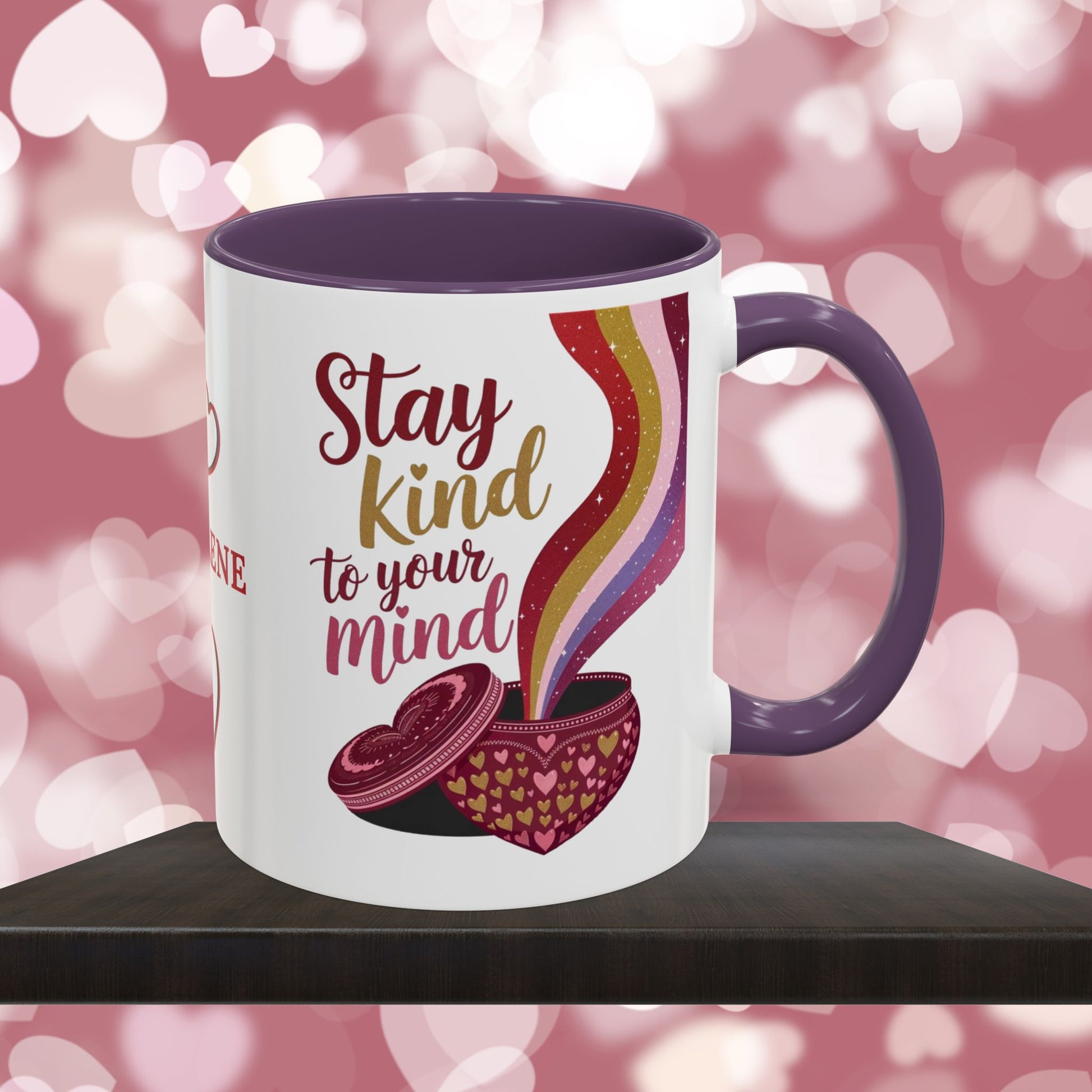 Stay Kind To Your Mind: Personalized Valentine's Day Affirmation Mug – Inspiring Positivity and Emotional Wellness, 11oz or 15oz