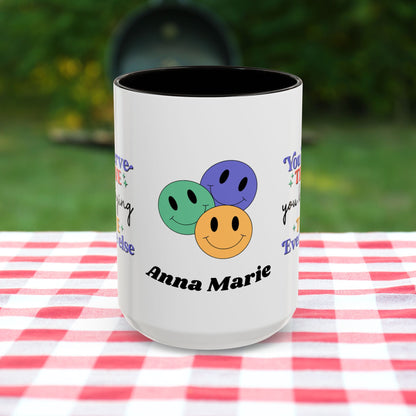 You Deserve the Love You Keep Trying to Give Everyone Else - Custom Retro Self-Care Mug for Emotional Wellness