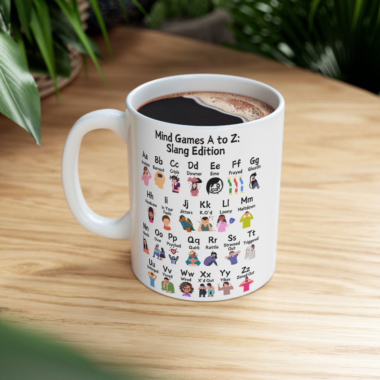 Mind Games A to Z: Slang Edition Ceramic Mug, (11oz, 15oz)