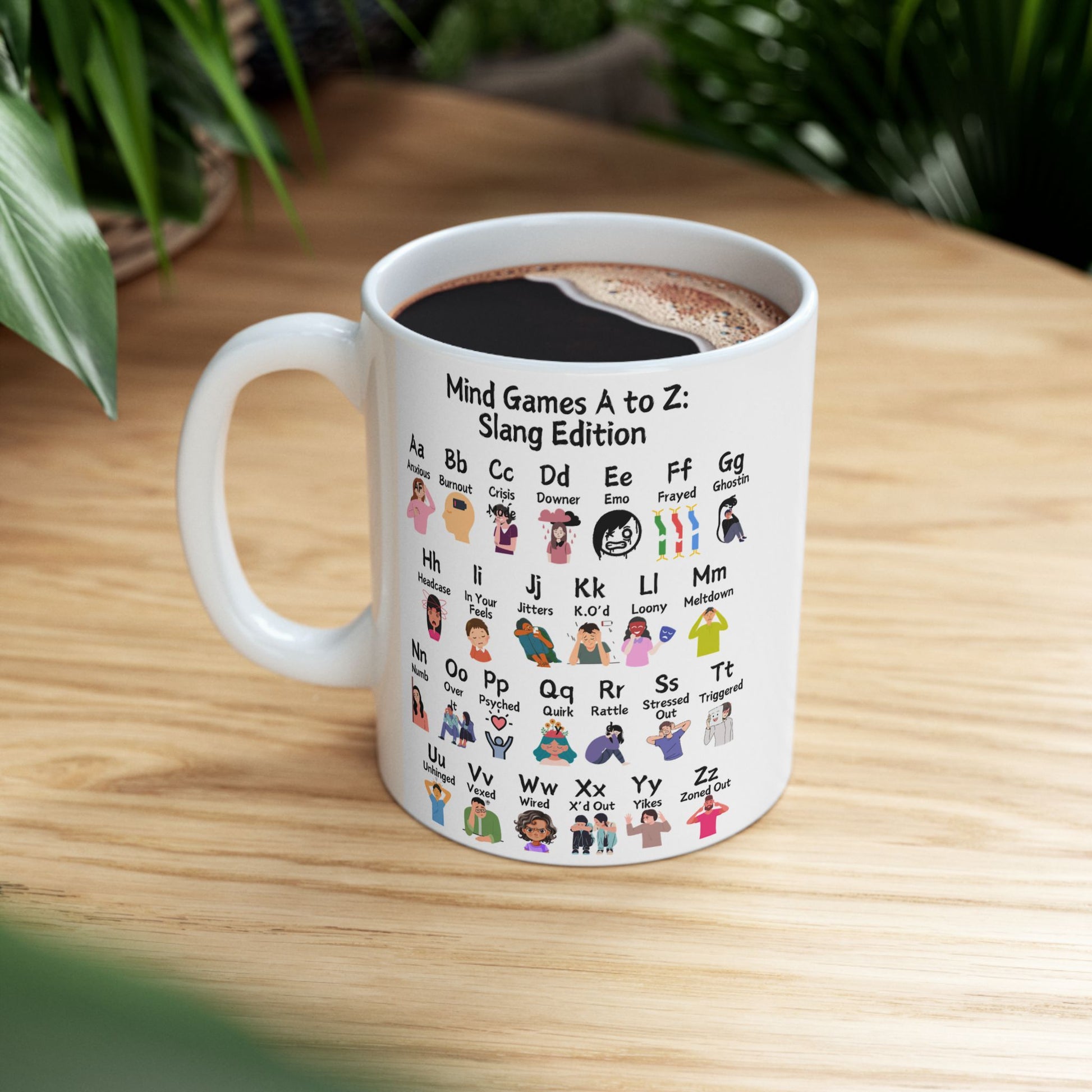 Mind Games A to Z: Slang Edition Ceramic Mug, (11oz, 15oz)