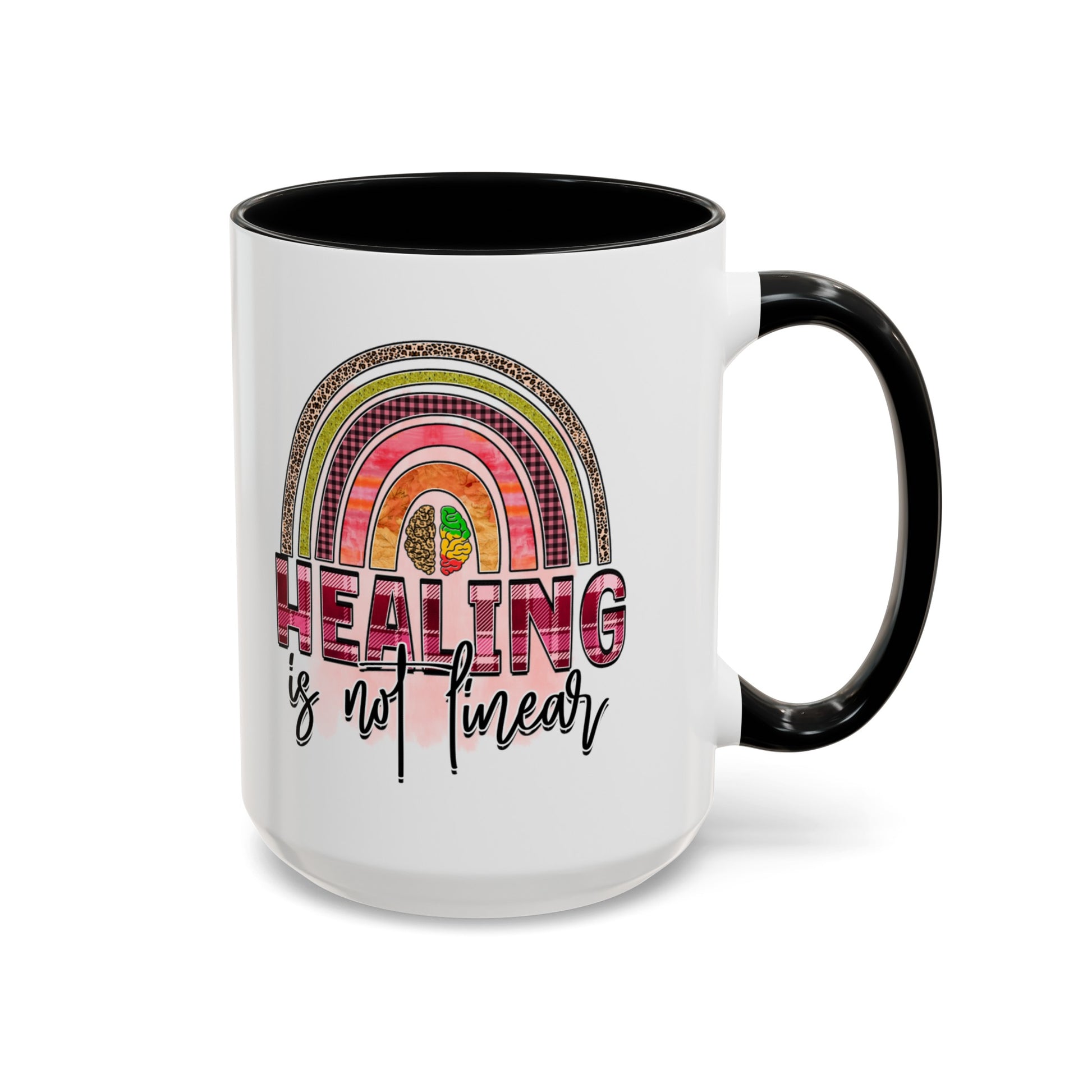 Healing Is Not Linear - Accent Coffee Mug (11, 15oz)