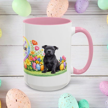 Shop our pitbull blue puppy easter mug featuring the 15oz style option from MySisterIsASurvivor.