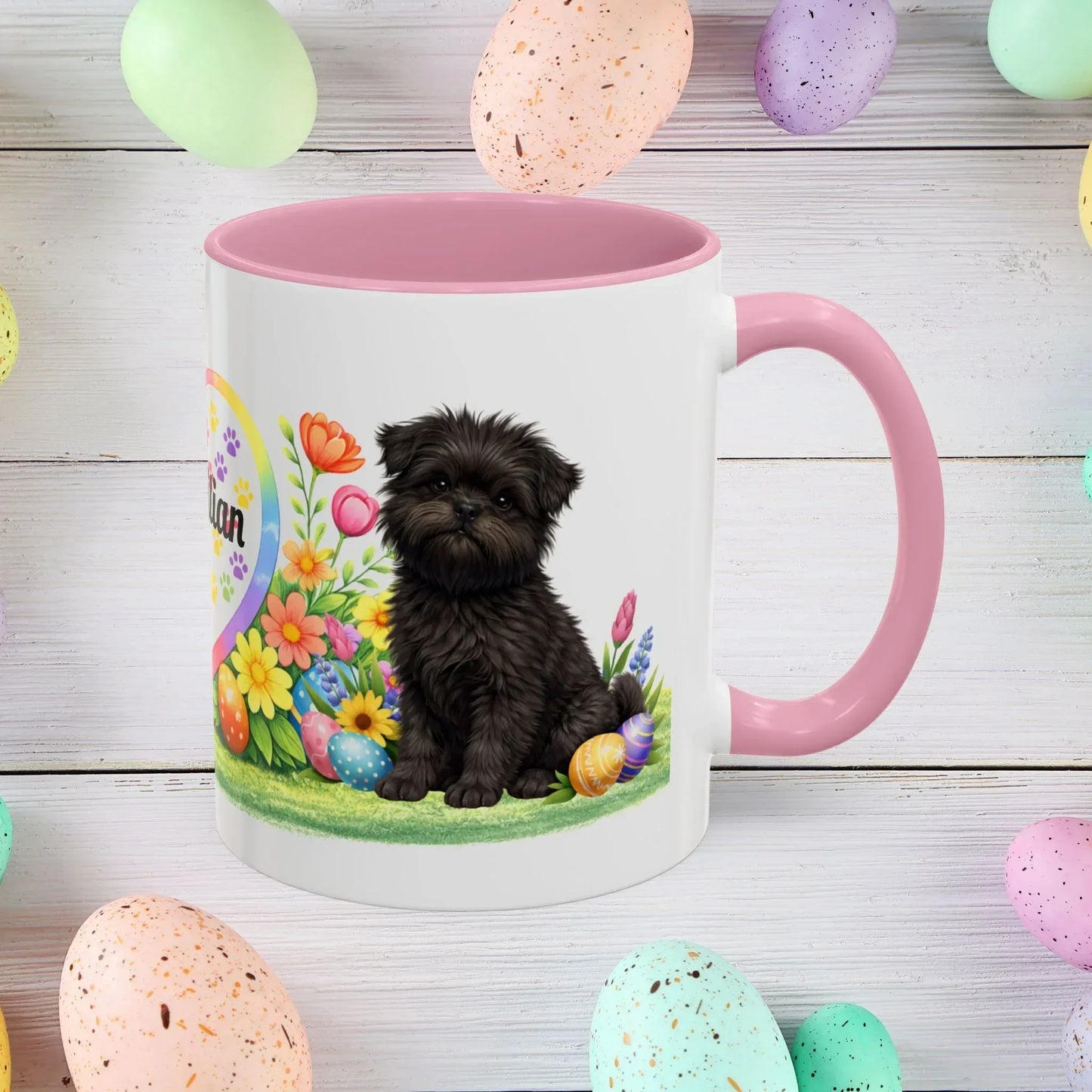 Shop our affenpinscher puppy easter mug featuring the 11oz style option from MySisterIsASurvivor.