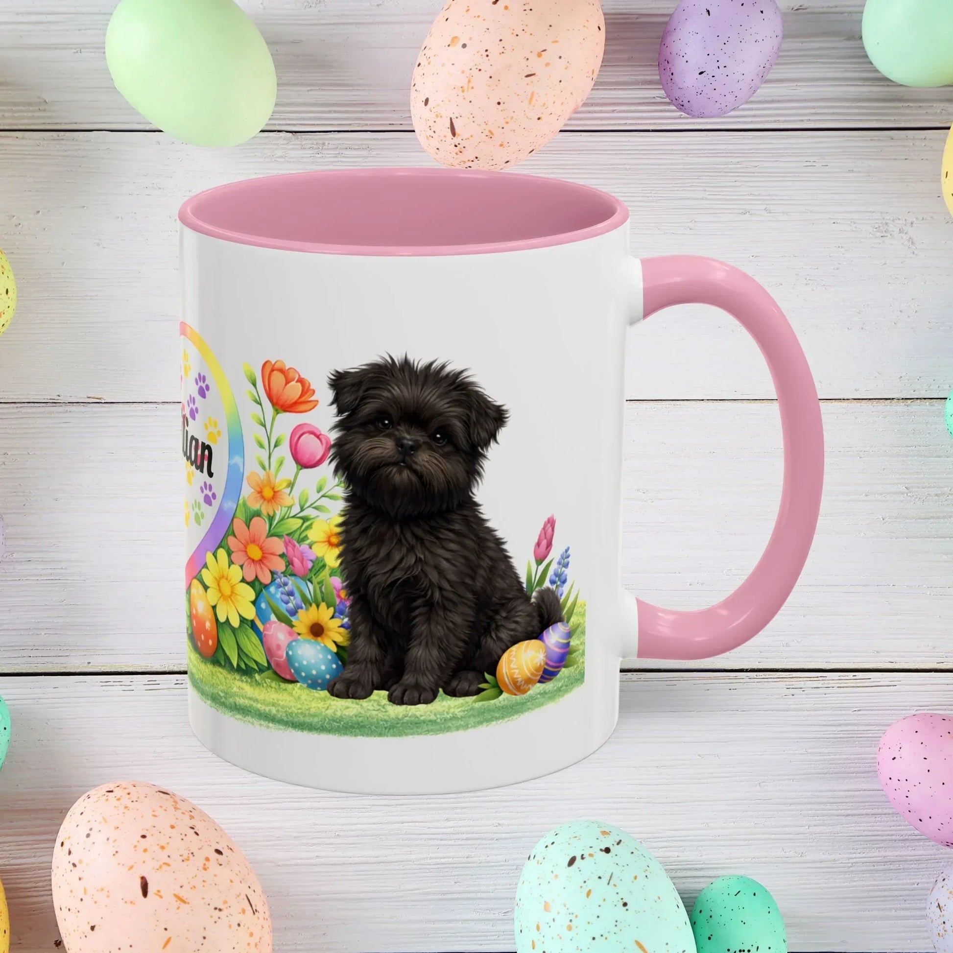 Shop our affenpinscher puppy easter mug featuring the 11oz style option from MySisterIsASurvivor.