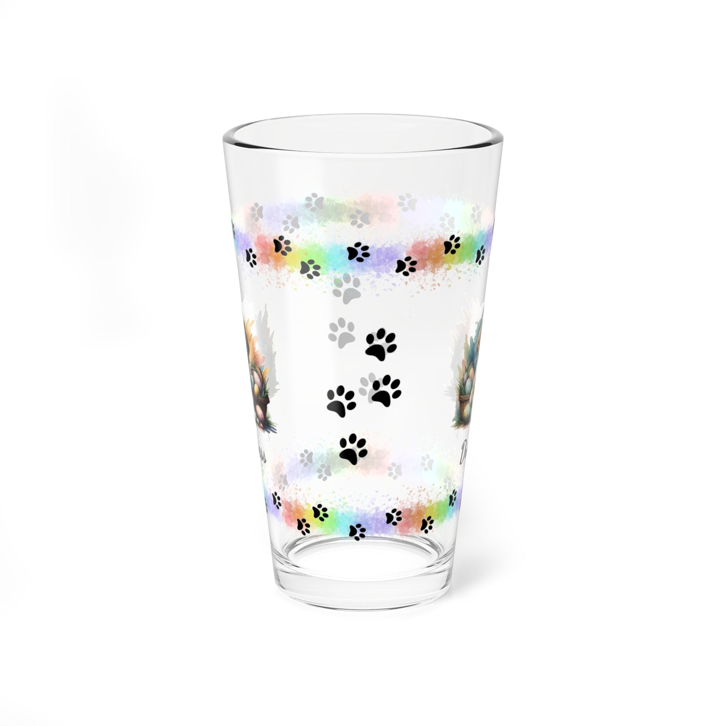 Cocker Spaniel (Orange Roan) Personalized Easter Puppy 16oz Pint Glass - Custom Dog Design, Mental Health Gift, Easter Décor, and Festive Celebrations